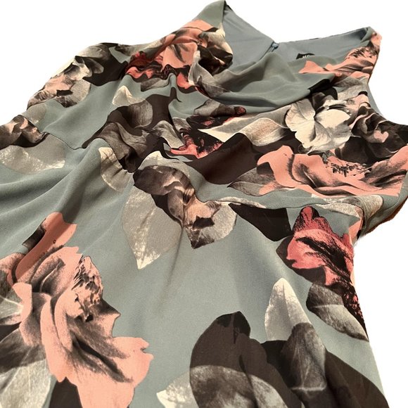 NWT Le Chateau Asymmetrical High-Low Cowl Neck Dress - Picture 4 of 15